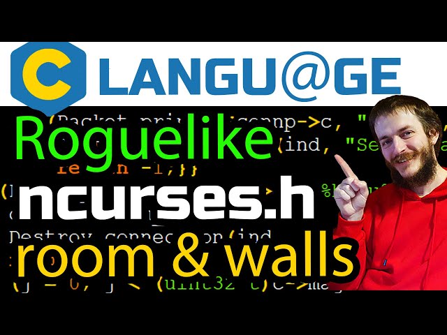 15) C language. Roguelike game: room and walls