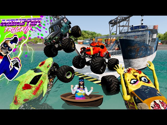 Monster Jam INSANE Racing, Freestyle and High Speed Jumps #33 | BeamNG Drive | Grave Digger