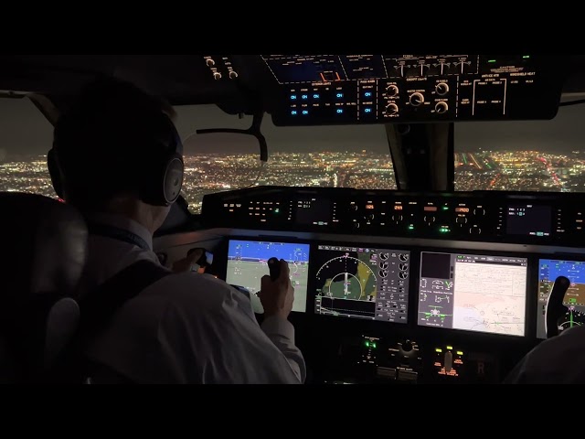 Gulfstream 650 Night Arrival into Los Angeles