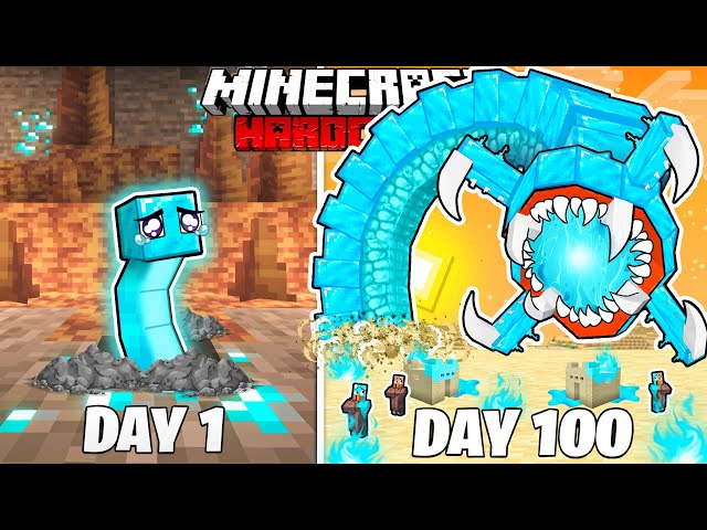 I Survived 100 Days as a DIAMOND WORM in HARDCORE Minecraft