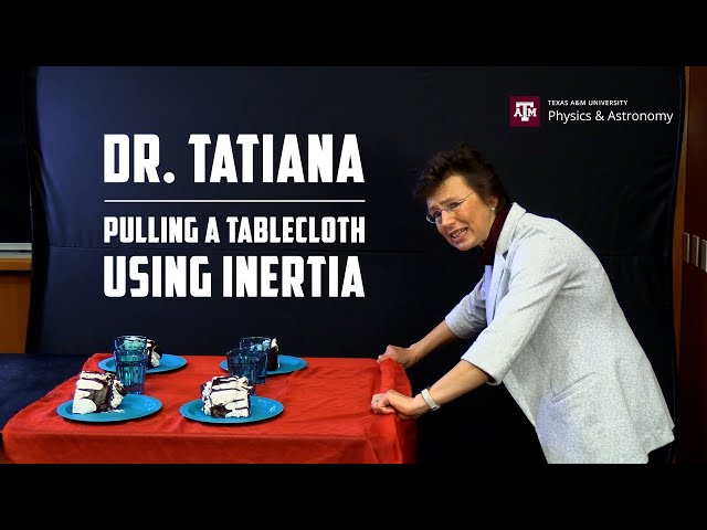 Pull a Tablecloth Using Inertia and Physics