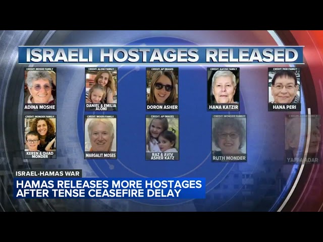 13 Israeli hostages, 4 foreigners released from captivity in the Gaza Strip, Israeli military says