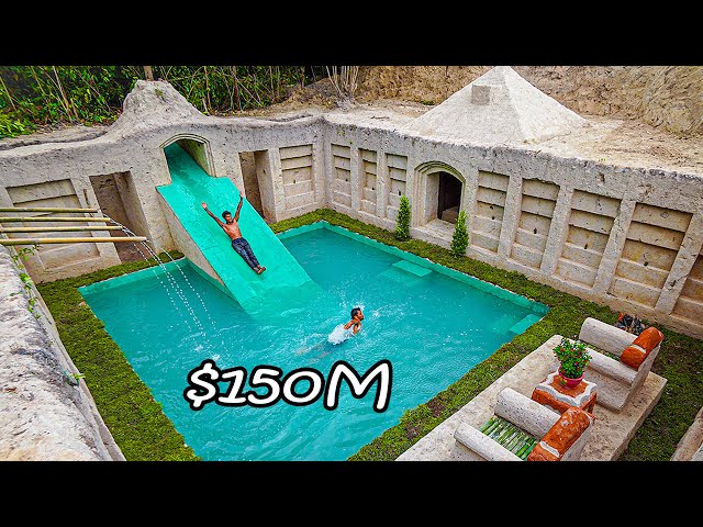 5 Years Of Primitive Building Underground | Building underground HOUSE & Private POOL In Deep Jungle