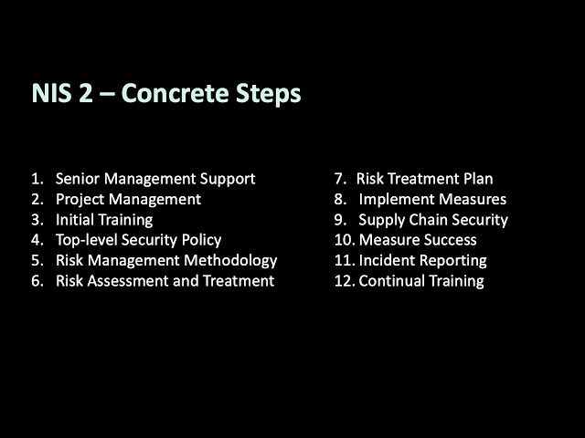 The NIS 2 Directive. Part 3: 12 Concrete Steps to Comply