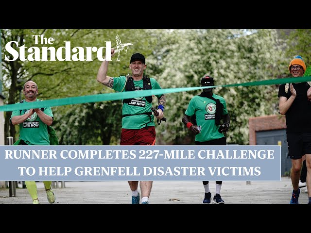 Runner reaches Grenfell Tower after 227-mile challenge to help disaster victims