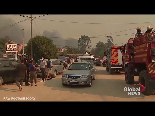Chile Wildfire: Thousands evacuate as wildfires turn the sky red