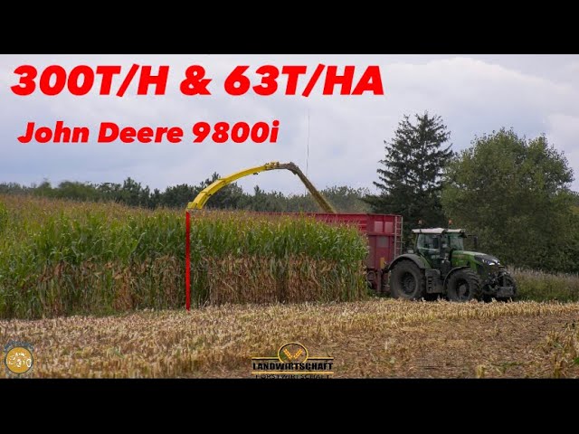 JOHN DEERE 9800i bei Voller Auslastung! 300T/HA & 63T/HA Maishäckseln in der Landwirtschaft Mais