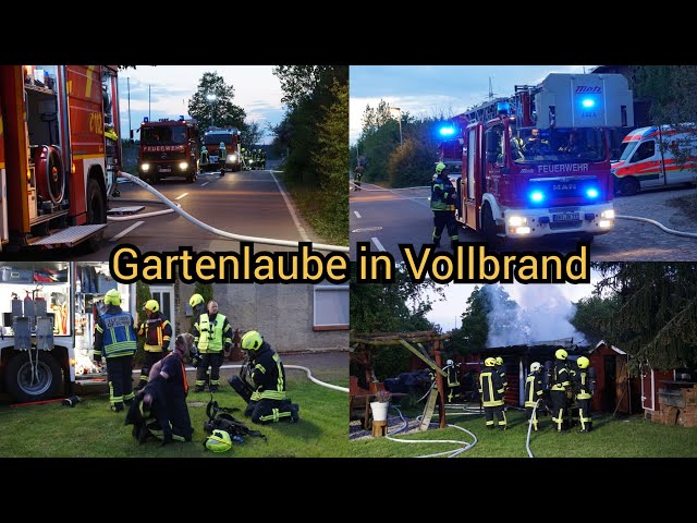 Rauchwolke - Vollbrand Gartenlaube in Radegast am 23.04.2024 - Feuerwehren im Einsatz - Südl.-Anhalt