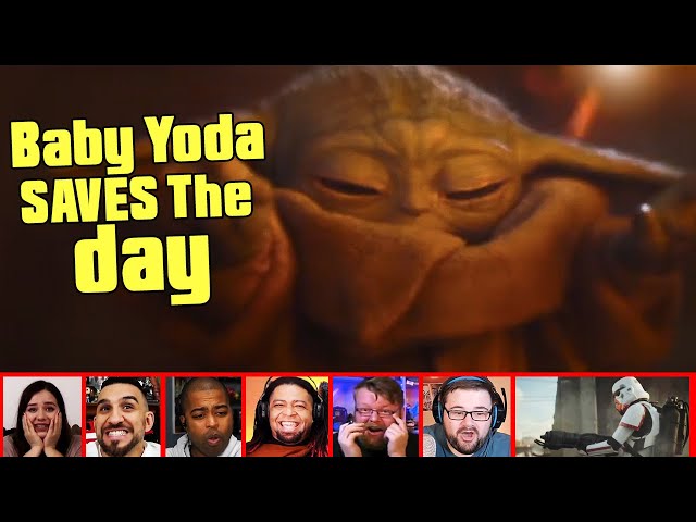 Reactors Reaction To Baby Yoda Using The Force Against A FlameTrooper In The Mandalorian Episode 8