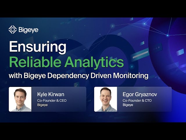 Ensuring Reliable Analytics with Bigeye Dependency Driven Monitoring | Kyle Kirwan and Egor Gryaznov