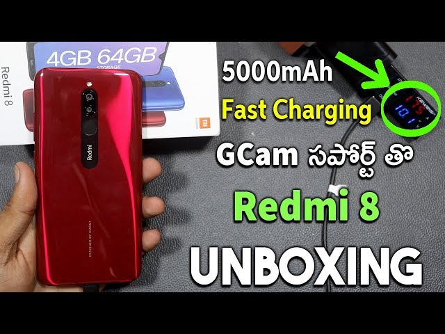 Redmi 8 Unboxing and initial Impressions with Camera Samples in Telugu