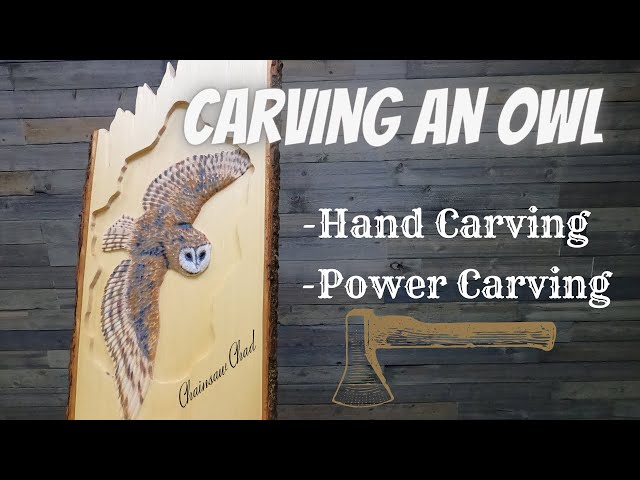 Carving A Flying Owl in a Basswood Slab!! - Hand Carving - Power Carving