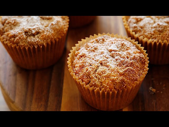 Recipe for (LIVE) BAKE WITH ME SUNDAY! Orange Pecan Crumb Muffins