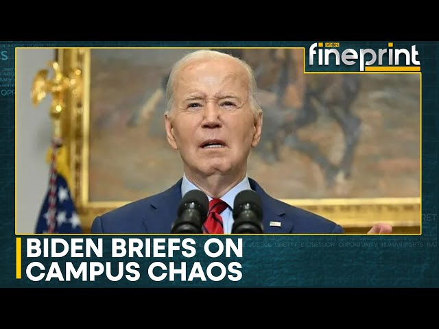 US President Joe Biden condemns ‘chaos’ amid tense campus protests | WION Fineprint