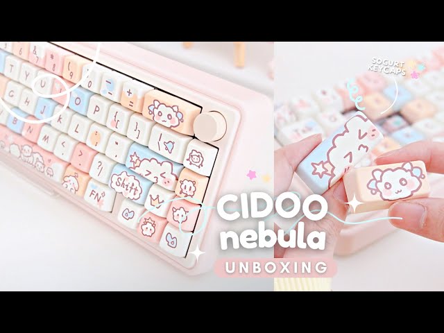 [ CIDOO Nebula ] budget cute keyboard • unbox & sound test ☁️
