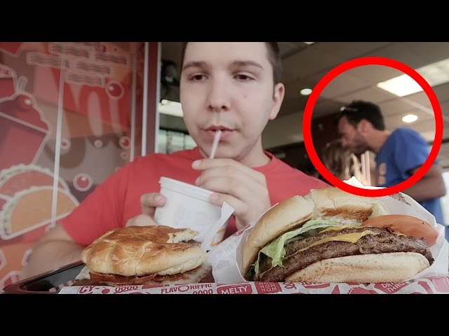 Caught On Camera: Almost Stabbed At Jack In The Box (Not For Kids)