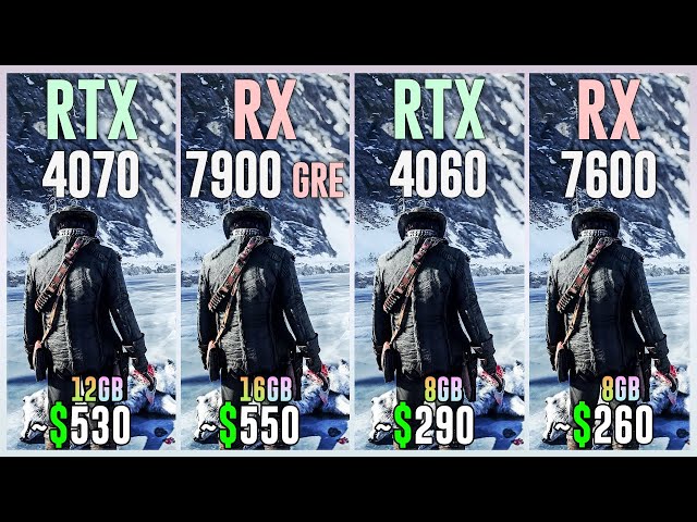 RTX 4070 vs RX 7900 GRE vs RTX 4060 vs RX 7600 - Test in 20 Games