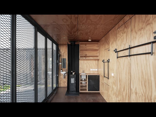 A Designer's Own Tiny Off-Grid Retreat That Used Shipping Containers