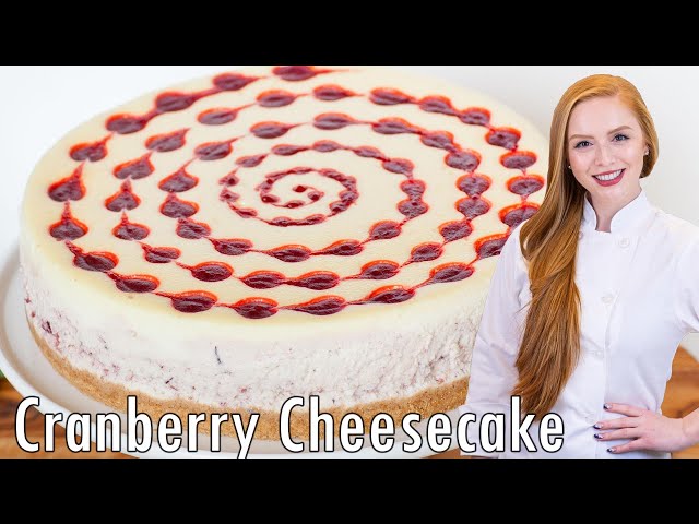 The Best Cranberry Cheesecake Recipe | with Cranberry Swirl | Great Holiday Dessert!