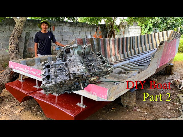 Recovering a car engine from a scrap yard for a homemade yacht