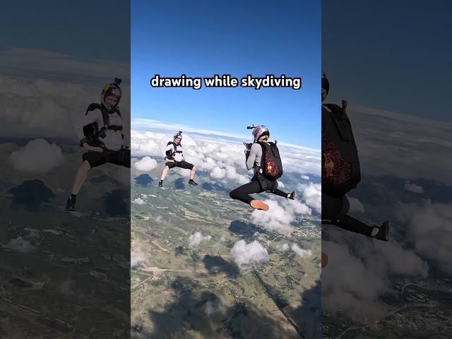 Drawing While Skydiving 🪂👩‍🎨