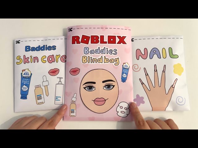 ☁️Tutorial☁️ Roblox skincare baddies Blind bag Paper ASMR 😈💗 로블록스 스킨케어 블라인드백 satisfying