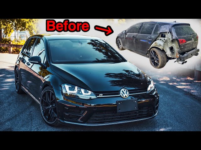 Rebuilding A WRECKED And Modded 2016 MK7 Volkswagen Golf R In 11 Minutes!
