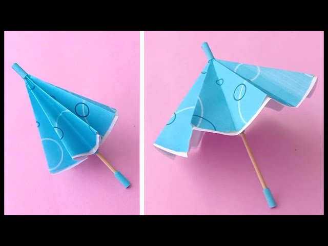Easy way to make Paper Umbrella - Paper Umbrella That Open and Close / Origami Paper Umbrella