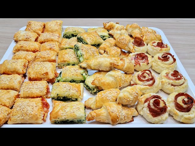 Puff pastry | 4 quick and easy APERITIF ideas - easy recipes - best delicious recipes