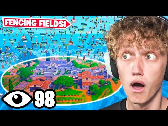 I Got 100 Players To Land At FENCING FIELDS In Fortnite Chapter 5! (STACKED ENDGAMES)