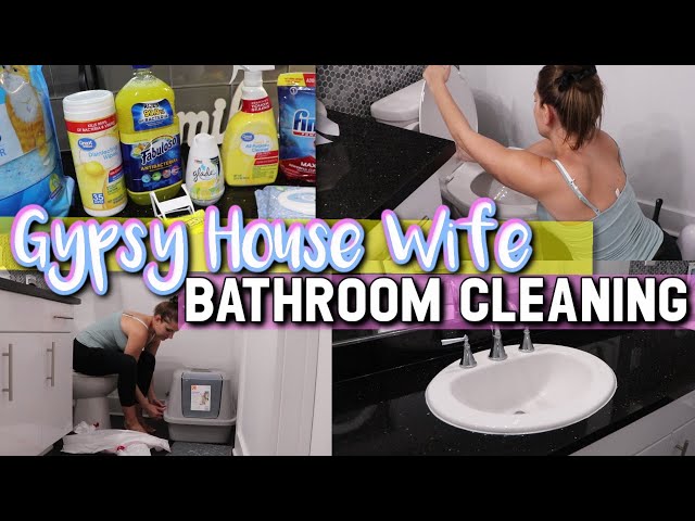 MESSY BATHROOM CLEAN WITH ME // CLEANING ONE ROOM AT A TIME // GYPSY WIFE LIFE