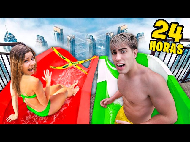 24 HOURS IN WATER PARK !!