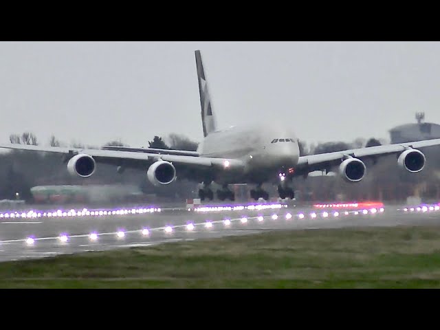 A380 Lands Sideways In Extreme Crosswind