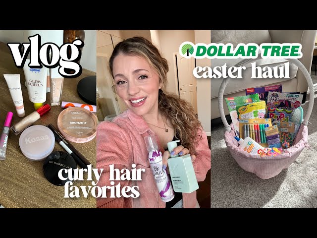 VLOG / Witnessing a birth, Dollar Tree easter basket haul, Products for curly/wavy hair