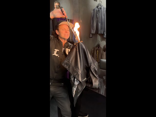 Burning a 6000$ Jacket🔥🔥🔥 #shorts #fire #leather @the_martinkey