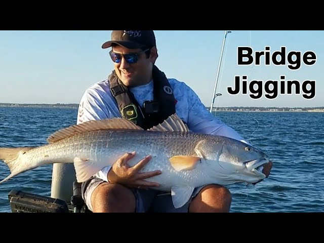 Jigging For MONSTER Bull Redfish Near Bridges!