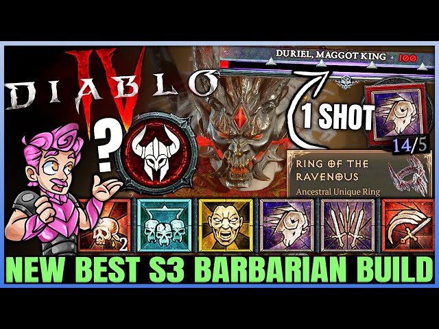 Diablo 4 - New Best S3 Highest Damage Barbarian Build - New Charge is OP - Easy Early Duriel & T100!