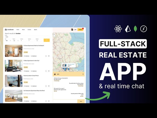 React Node.js Real Estate App Full Tutorial | MERN Stack App & Real-time Chat
