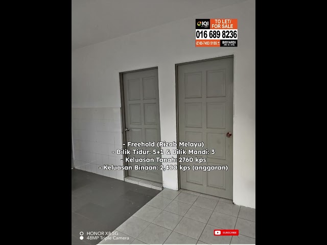 Rumah Corner Lot Dua Tingkat, Tanjung Rhu, Seksyen 30 Shah Alam.  RM690k. #viral