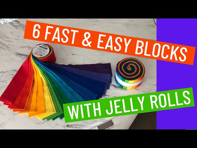 🌻✨ 6 FAST & EASY JELLY ROLL BLOCKS - SEW UP YOUR STASH