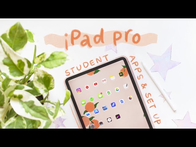 ipad pro unboxing + current setup 🍑 apps and accessories i use for school