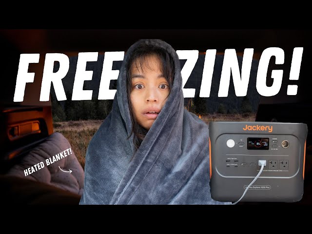 Trying COLD WEATHER CAR CAMPING w/ Jackery 1000Plus Solar Generator