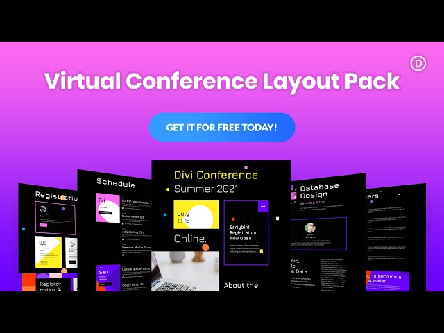 Get a FREE Virtual Conference Layout Pack for Divi