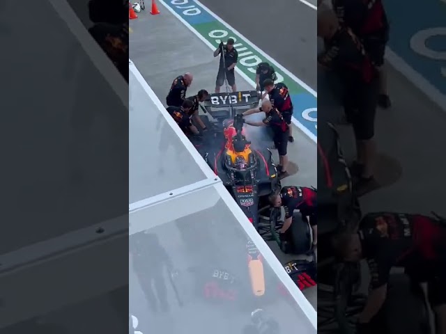 Verstappen brake catching on fire in FP2 at Miami GP