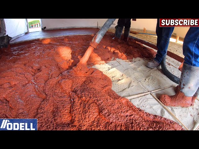 How to Pour a RED CONCRETE Garage Floor
