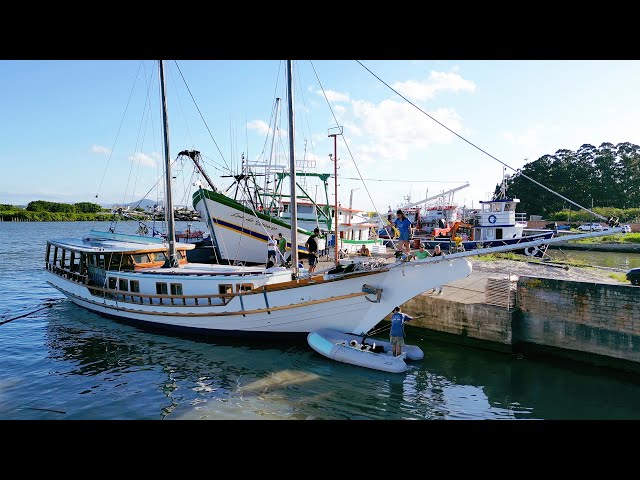After 3+ Years: LAUNCH DAY for our rescued wooden SAILBOAT! — Sailing Yabá THE SPLASH