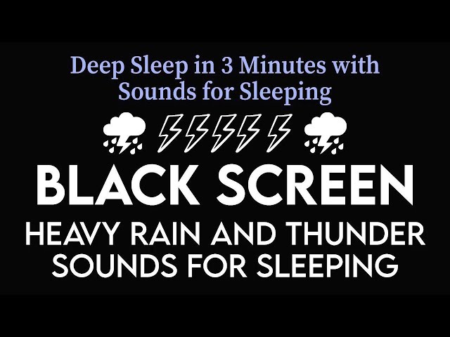 Deep Sleep in 3 Minutes with Black Screen Heavy Rainstorm & Powerful Thunder on Tin Roof at Night