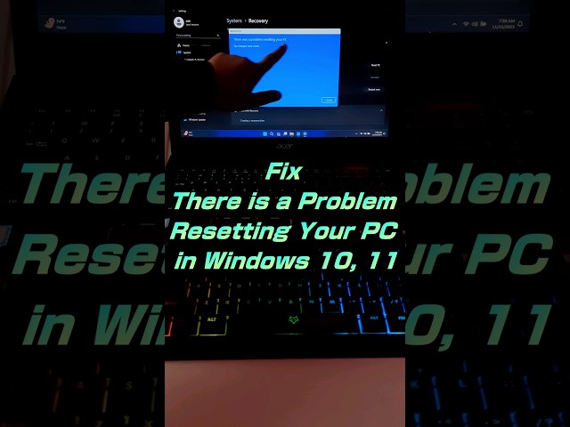 Fix There is a Problem Resetting Your PC in Windows 10, 11 💻 #youtubeshorts #shortsvideo #shorts