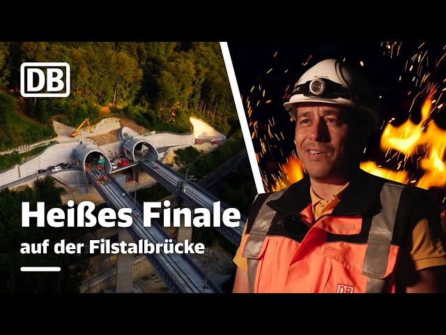 Finale auf der Filstalbrücke - Deutsche Bahn schweißt die letzten Gleise