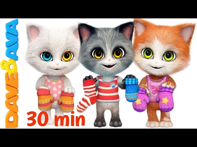 😽 Three Little Kittens in New Nursery Rhymes Collection | Kids Songs from Dave and Ava 😽